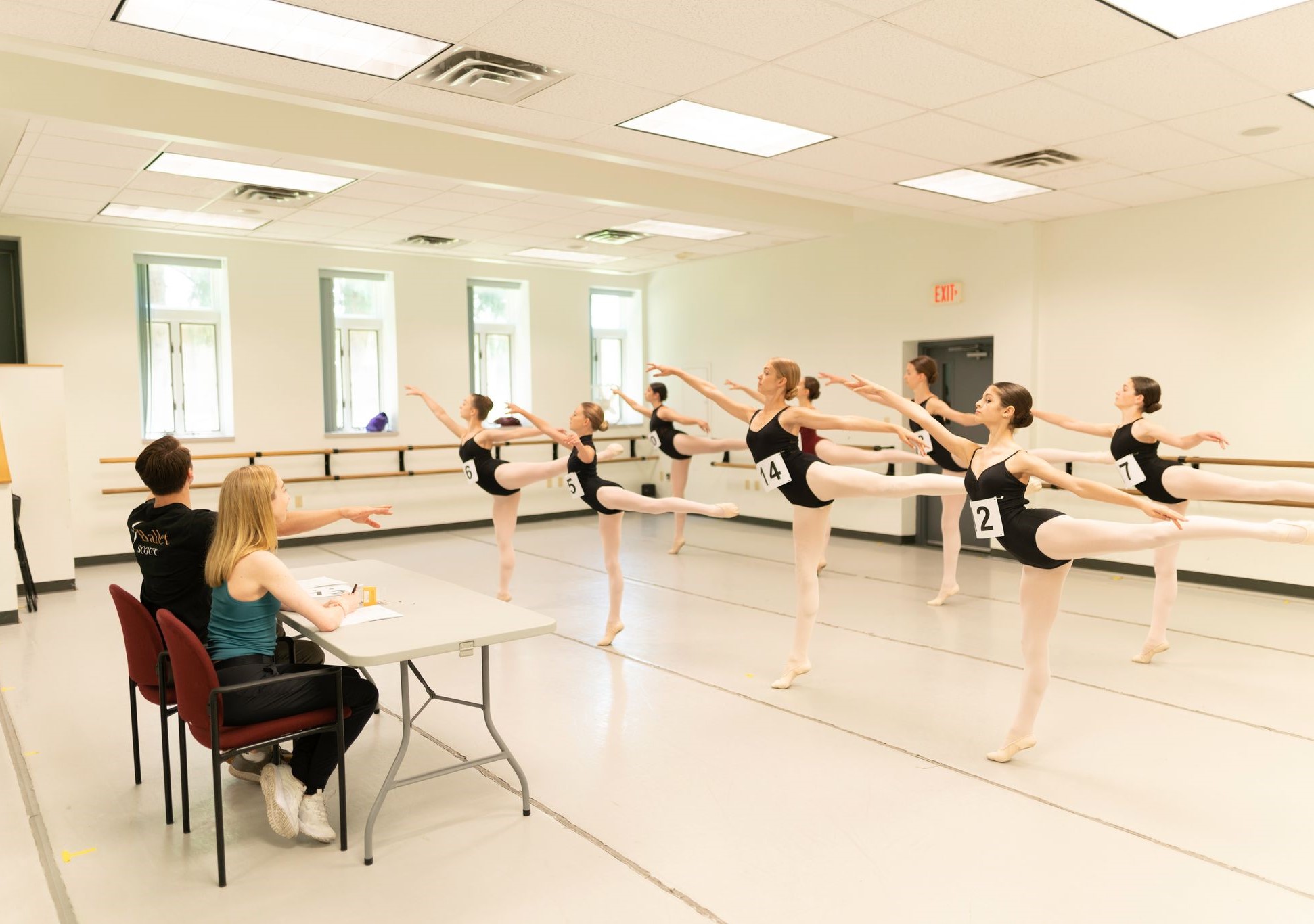 Ballerinas at an audition
